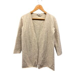 Madewell Cardigan Sweater Women's Size‎ S Beige Merino Wool Open Front Duster